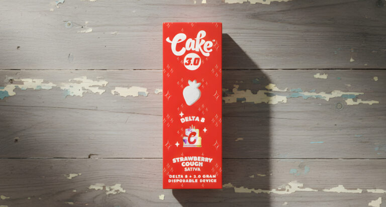 Cake 3.0 Strawberry Cough Sativa disposable vape at a delta 8 shop Tulsa for premium hemp-derived cannabis products.