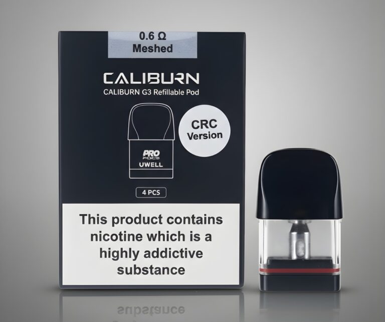Caliburn G3 0.6ohm meshed nicotine pods Tulsa. CRC version refillable pod for high-performance salt nicotine vaping.